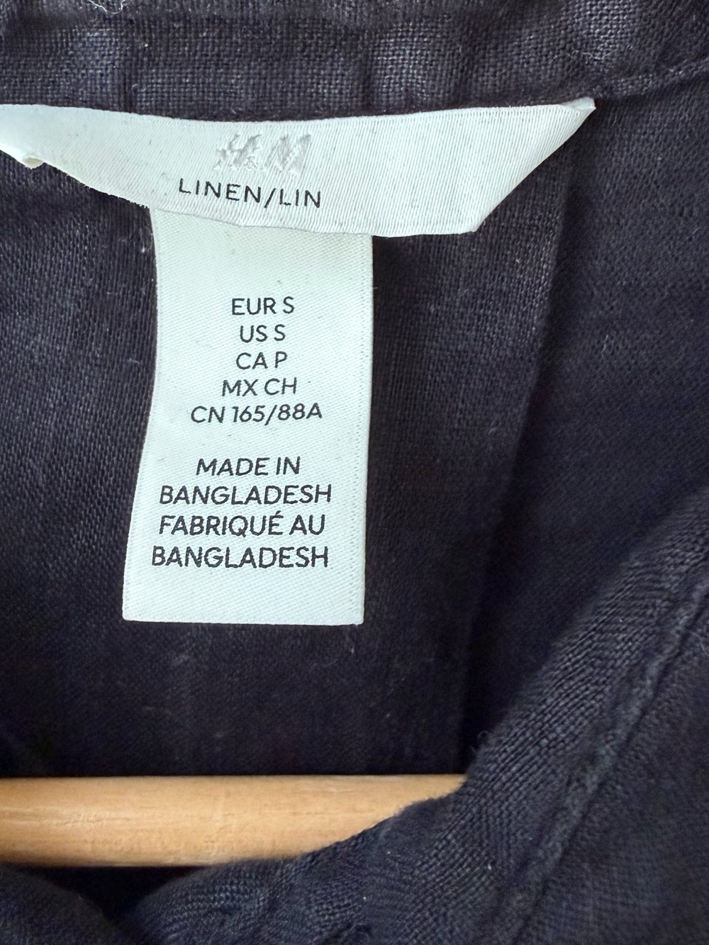H&M Black Linen Short-Sleeve Button Shirt - Picture 2 of 6
